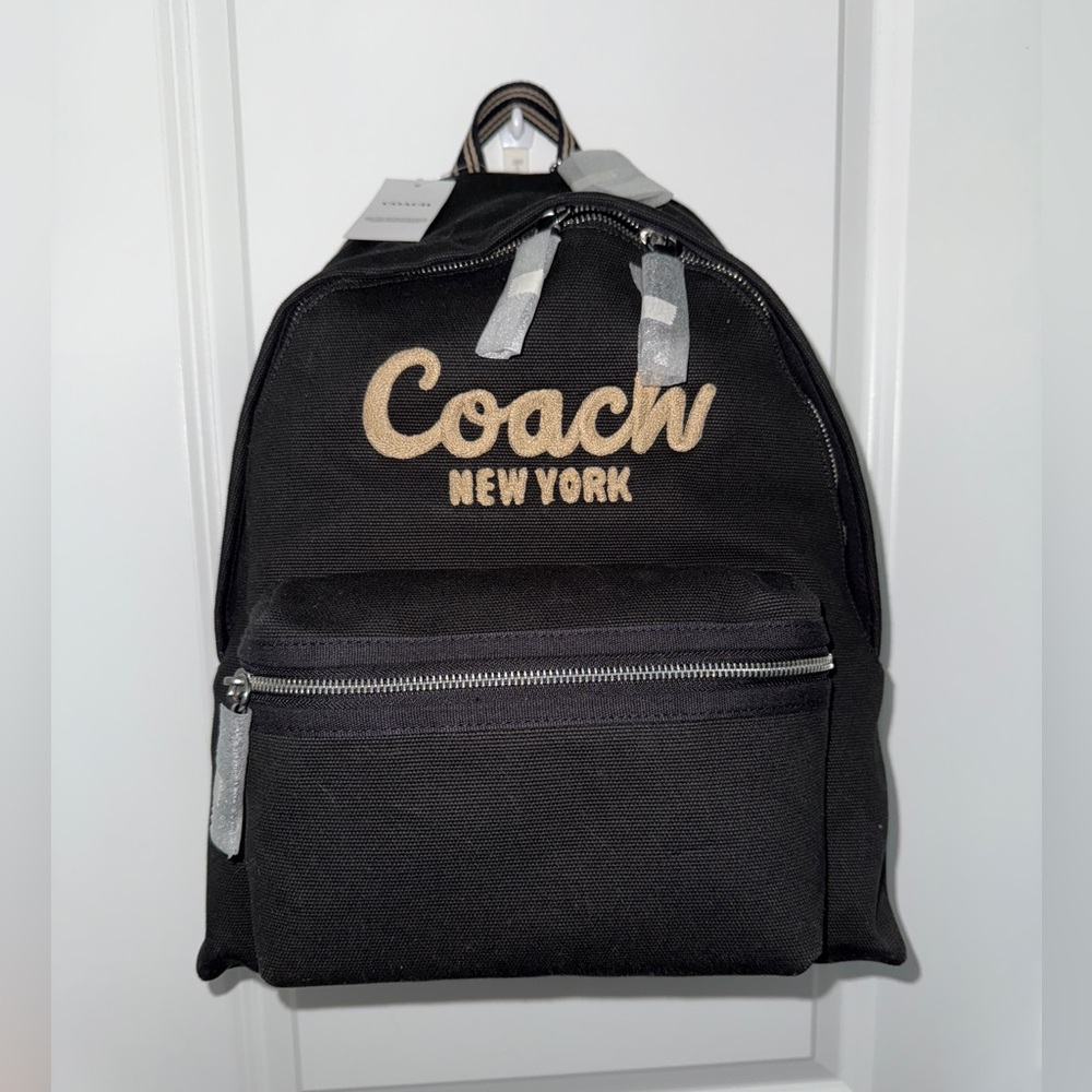 Coach Black Backpack with Silver Details - Picture 6 of 6